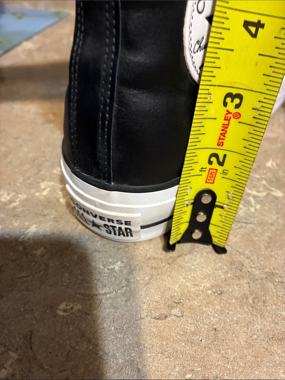 Converse Size 7.5 Black & White High-Top Platform Sneakers - Picture 11 of 11